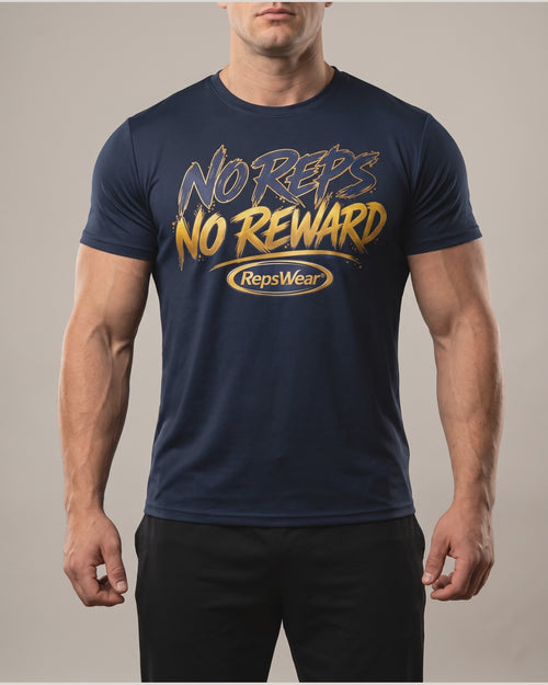 360-degree view of the No Reps, No Rewards R.E.P.S. Performance Tee