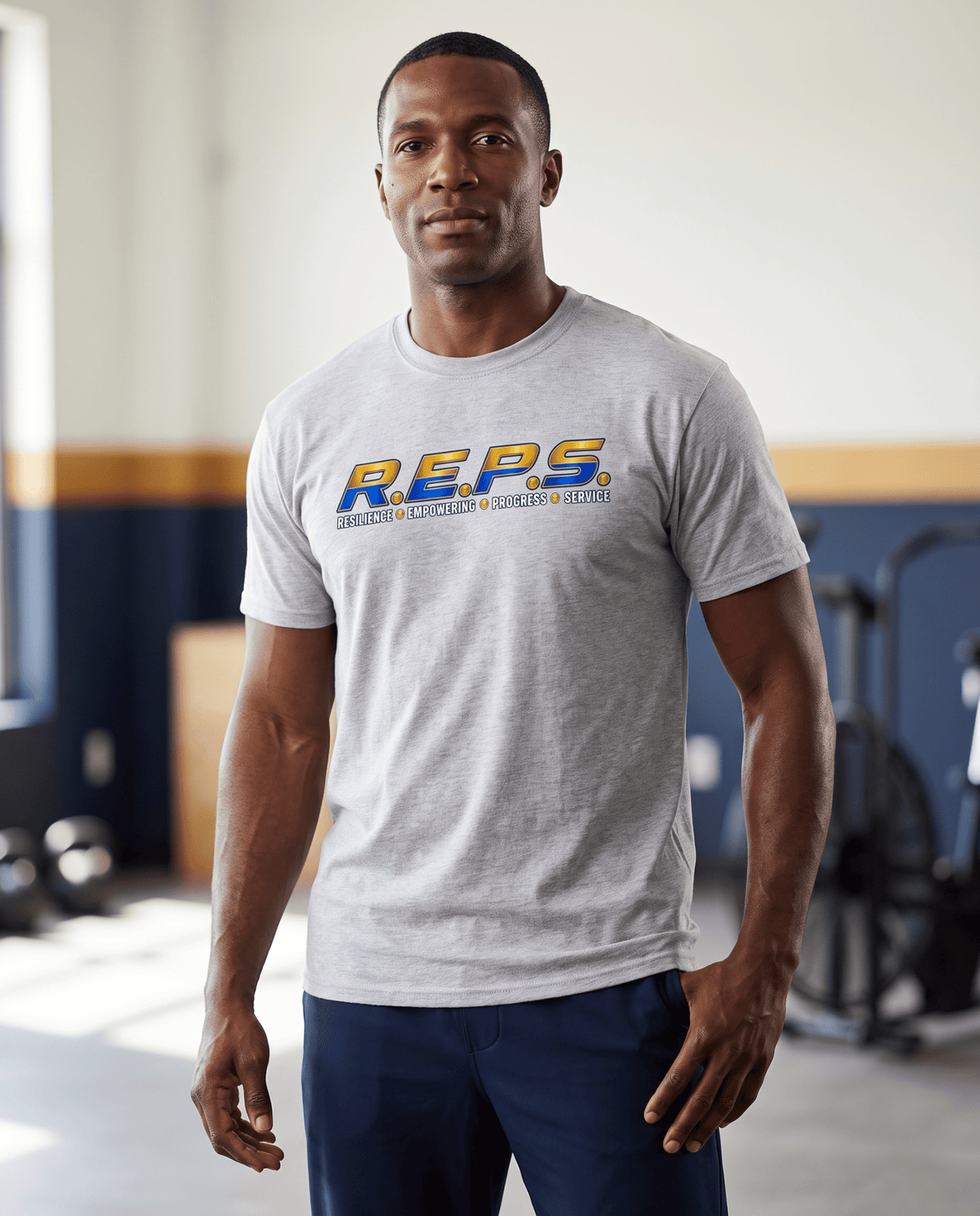 R.E.P.S. Blue & Gold DryBlend Performance Tee - R.E.P.S. Apparel by Travis Sanders